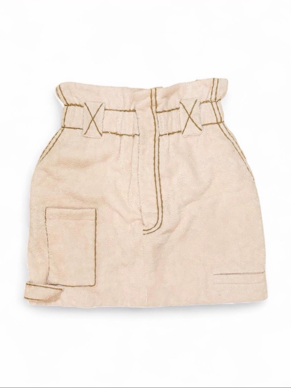 Authentic Vintage Fendi Pink Teddy Terry Cloth Towel Cargo Mini Tulip Skirt - 38